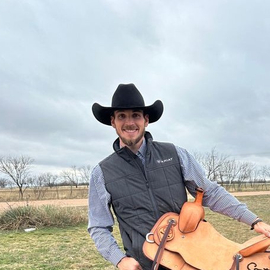 James Zink with saddle